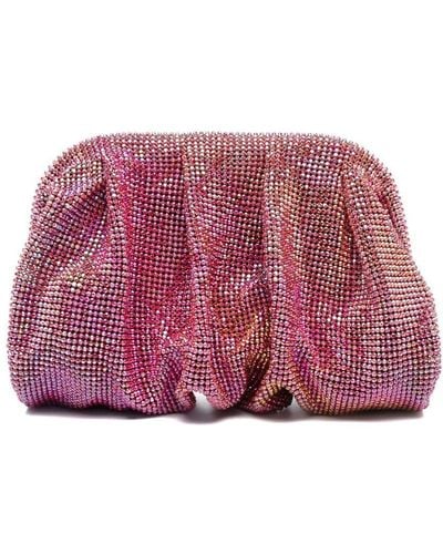 Benedetta Bruzziches Rhinestone-embellished Draped Clutch Bag - Purple