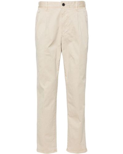 Incotex Tapered-leg cotton chino trousers - Natur