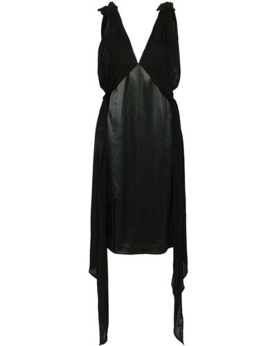 Bottega Veneta Sash-detail Silk Dress - Black