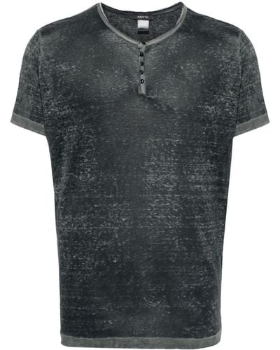 Avant Toi T-Shirt aus Leinen mit Print - Schwarz