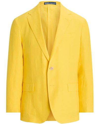 Polo Ralph Lauren Linen Single-breasted Blazer - Yellow