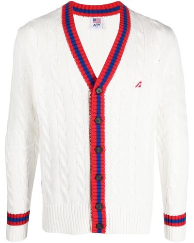 Autry Cable-knit V-neck Cardigan - Red