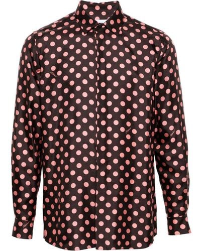 Moschino Overhemd Met Stippen - Bruin