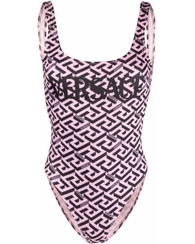Versace ヴェルサーチェ ジオメトリックパターン ワンピース水着 - ピンク