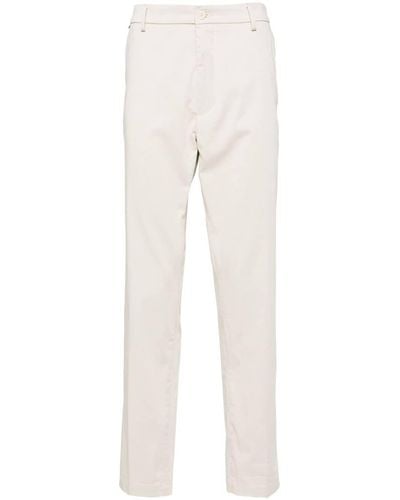 BOSS Pantalones chinos ajustados de talle medio - Blanco