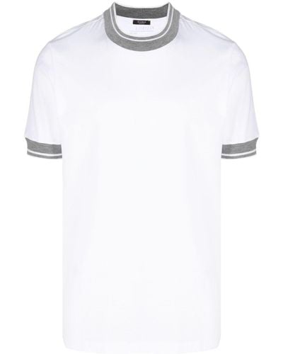 Peserico Camiseta con ribete de rayas - Blanco