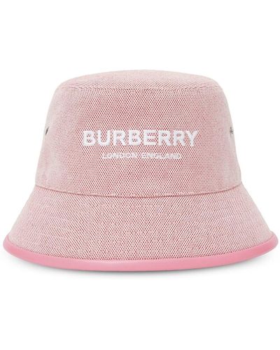 Burberry Cappello bucket con logo - Rosa
