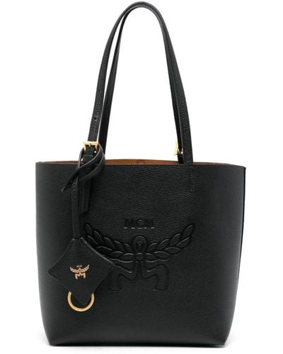 MCM Shopping Bag With Logo - Black