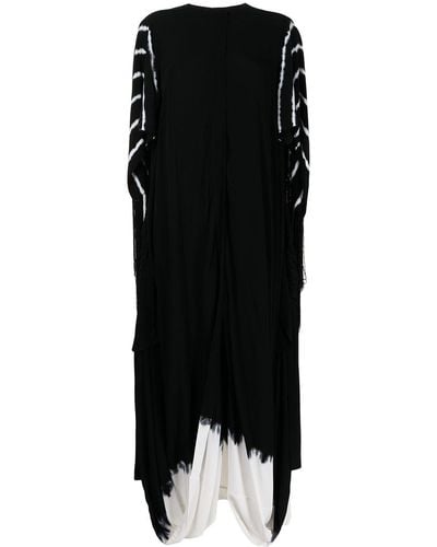 Proenza Schouler Tie-dye Fringe Gathered Dress - Black