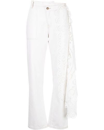 Monse High-waist Lace Detail Trousers - White