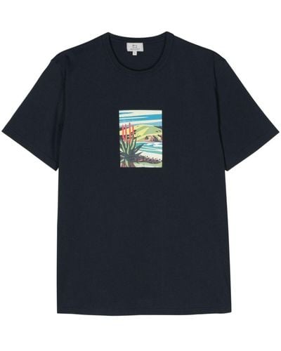 Woolrich T-Shirt mit grafischem Print - Blau