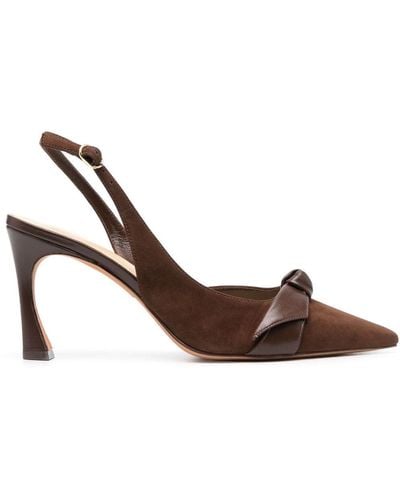 Alexandre Birman Bow-detailing Leather Court Shoes - Brown