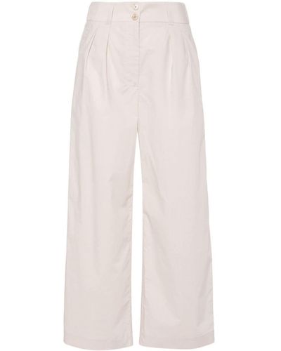 Woolrich Pantalones rectos de talle alto - Blanco