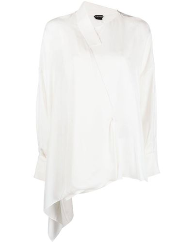 Tom Ford Layered Asymmetric Silk Shirt - White