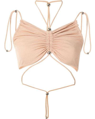 Dion Lee Gathered Butterfly Crop Top - Pink