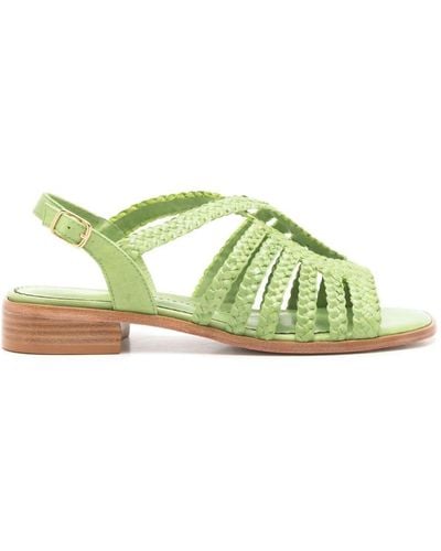 Sarah Chofakian Le Marais Braided Leather Sandals - Green