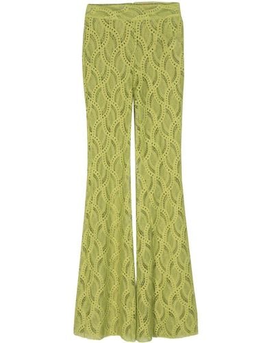 Ermanno Scervino Crochet-knit Flared Trousers - Green