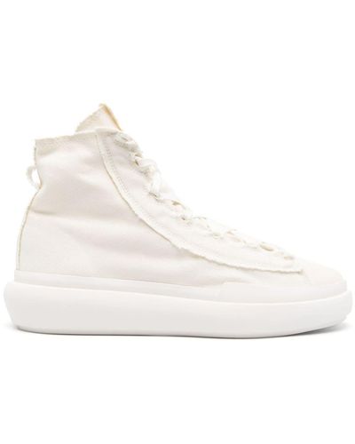 Y-3 Nizza Distressed High-top Sneakers - Natural