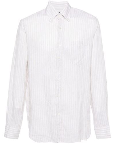 Paul & Shark Striped Linen Shirt - White