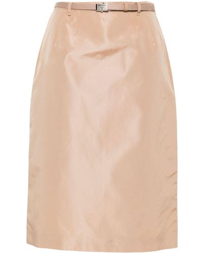 Prada Faille Skirt - Natural