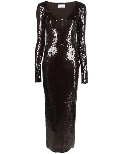 16Arlington Solaria Sequin-embellished Maxi Dress - Black