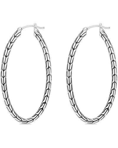 John Hardy Large Classic Chain Hoop Earrings - Metallic