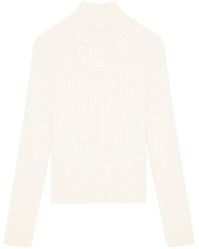 Courreges Reedition Ribbed Jumper - White