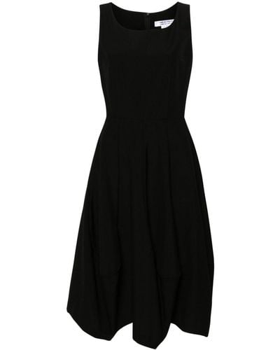 Comme des Garçons Boat-neck Wool Midi Dress - Black