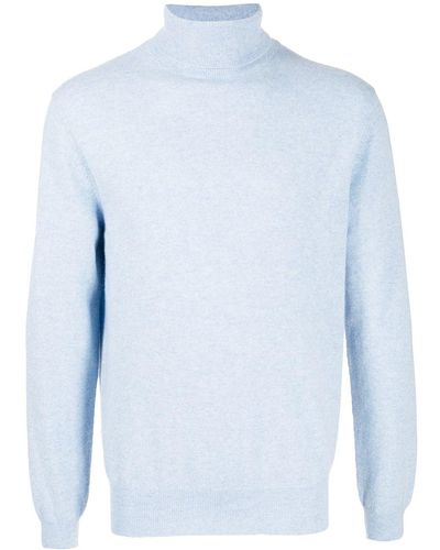 N.Peal Cashmere Sweater Met Col - Blauw