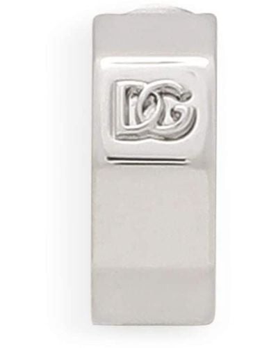 Dolce & Gabbana Debossed-logo Earring - White