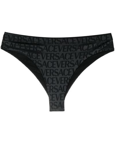 Versace Allover-print Briefs - Black