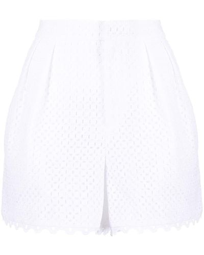 Dice Kayek Perforated-design Shorts - White