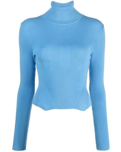 Remain Roll-neck Knitted Jumper - Blue