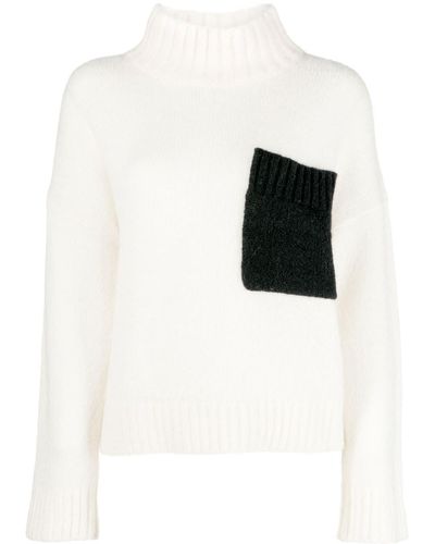 Luisa Cerano Contrasting-pocket Mock-neck Sweater - Black