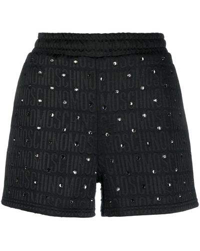 Moschino Shorts Met Logoprint - Zwart