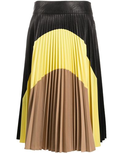 Stella McCartney Colour-block Pleated Midi-skirt - Black