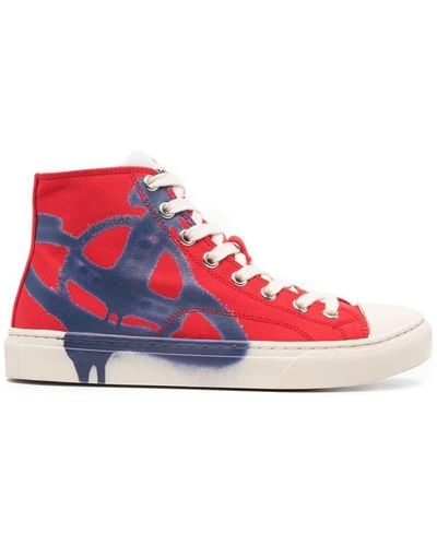 Vivienne Westwood Plimsoll High-Top-Sneakers aus Canvas - Rot