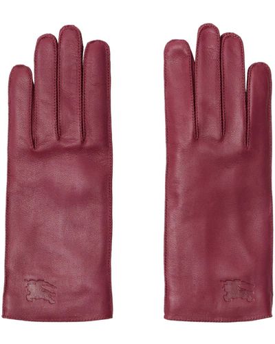 Burberry Ekd Leather Gloves - Red
