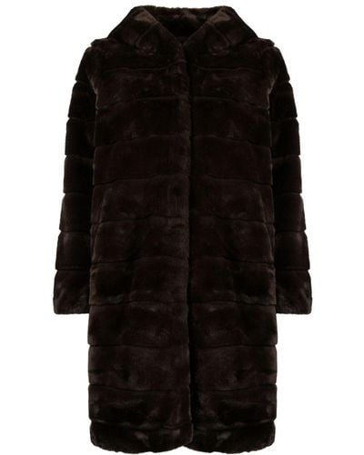 Apparis Celine Faux-fur Hooded Coat - Black