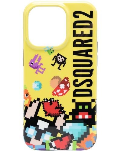 DSquared² Pixelated-print Iphone 14 Case - White