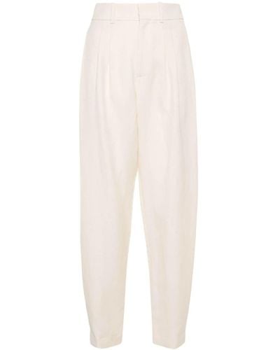 Ralph Lauren Collection Pantalones ajustados de talle alto - Blanco