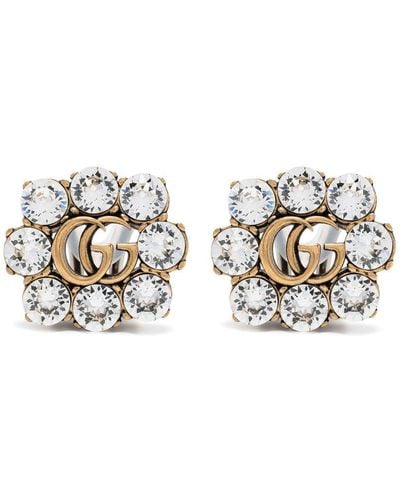 Gucci Crystal Double G Earrings - Yellow