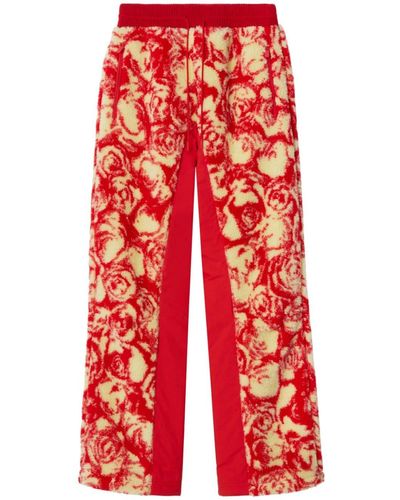 Burberry Rose Fleece Track Trousers - Red