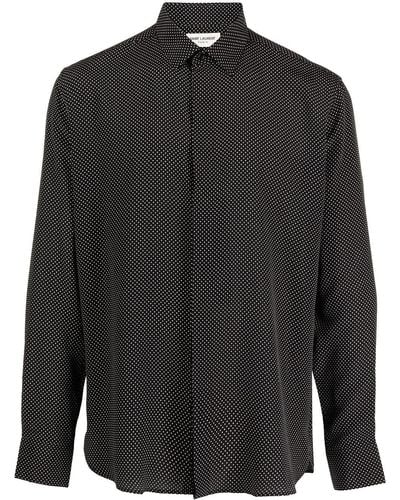 Saint Laurent Cotton Pois Shirt - Black