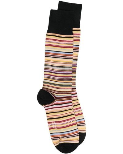 Paul Smith Striped Knitted Socks - Black