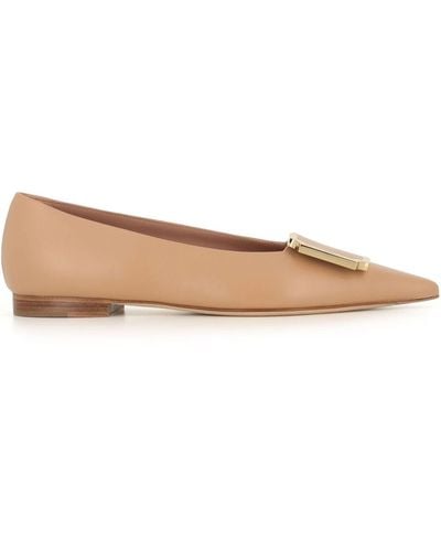Malone Souliers Hayes Leather Ballerina Flats - Brown