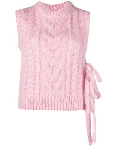 Cecilie Bahnsen Bow-detail Knit Vest - Pink
