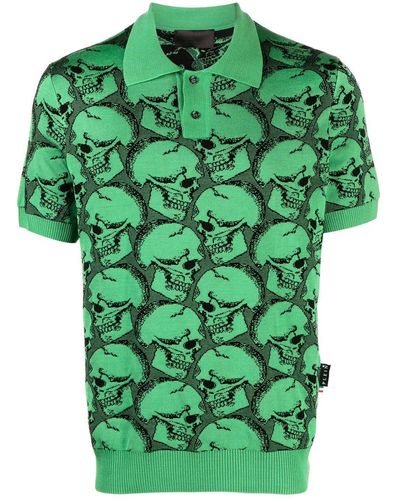 Philipp Plein Polo SS Skull - Verde