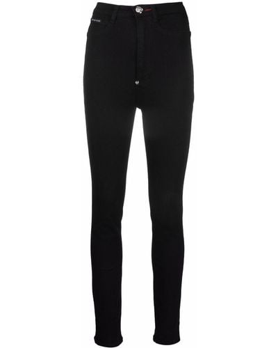 Philipp Plein Jean Super skinny à taille haute - Noir