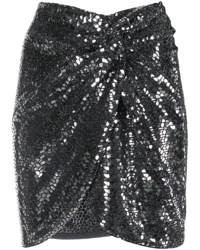 Forte Forte Sequinned Draped Miniskirt - Black